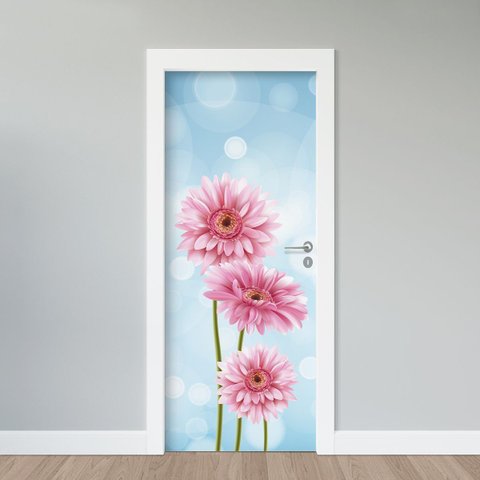 Adesivo de Porta - Margarida Rosa