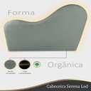Ver imagem 2 de Cabeceira Orgânica Led 90cm Solteiro Painél para Cama Box Bouclé Serena