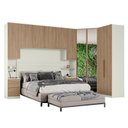 Ver imagem 1 de Quarto Modulado Casal Ambiente Composição 5.4 New Predileto 5 Peças Areia Jequitibá - Henn