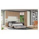 Ver imagem 2 de Quarto Modulado Casal Ambiente Composição 5.4 New Predileto 5 Peças Areia Jequitibá - Henn