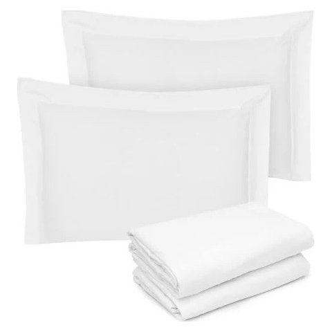 Jogo De Cama Queen Naturalle 4 Pçs Day By Day - Branco
