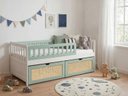 Ver imagem 1 de Cama de Solteiro Infantil com Dois Gavetões Madeira Maciça Lumi Branco/Verde