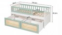 Ver imagem 3 de Cama de Solteiro Infantil com Dois Gavetões Madeira Maciça Lumi Branco/Verde