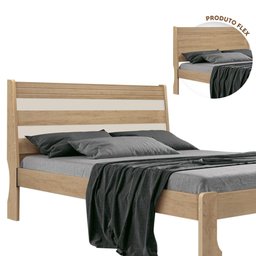 Cama de Casal 100% MDF Teka Off White Delta Fênix - 2