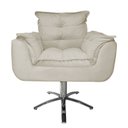 Ver imagem 1 de Poltrona Decorativa Opalla Pés Giratório Metal Suede Bege - DS Estofados
