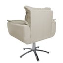 Ver imagem 4 de Poltrona Decorativa Opalla Pés Giratório Metal Suede Bege - DS Estofados