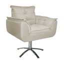 Ver imagem 2 de Poltrona Decorativa Opalla Pés Giratório Metal Suede Bege - DS Estofados