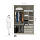 Ver imagem 3 de Guarda-roupa Solteiro Luciane 4 Portas 3 Gavetas Prime Plus Alumínio com Vidro Reflecta