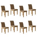 Ver imagem 1 de Kit 8 Cadeiras para Sala de Jantar com Pés Madeira Maciça Bella