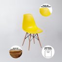Ver imagem 4 de Mesa de Jantar com 4 Cadeiras 2 Pretas e 2 Brancas Eames 90cm Tampo Preto Base Madeira - Up Home