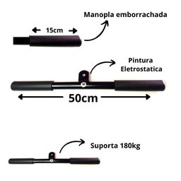 Puxador Barra Reta 50cm Crossover Triceps Pulley Musculação JFIT - 2