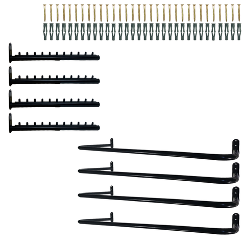 4 Araras 80cm para Roupas Aço Robusto + 4 Cabideiros Rt 40cm Organização Closet Loja Preto