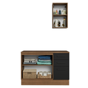 Ver imagem 5 de Conjunto Gabinete para Banheiro 120cm 3 Portas 3 Gavetas Rustic/Preto Agata Madesa 01