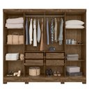 Ver imagem 6 de Guarda Roupa Casal 8 Portas 4 Gavetas 236cm Ágata M07 Castanho Wood/off White - Mpozenato