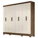 Ver imagem 1 de Guarda Roupa Casal 8 Portas 4 Gavetas 236cm Ágata M07 Castanho Wood/off White - Mpozenato