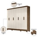 Ver imagem 3 de Guarda Roupa Casal 8 Portas 4 Gavetas 236cm Ágata M07 Castanho Wood/off White - Mpozenato