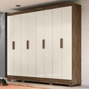 Ver imagem 2 de Guarda Roupa Casal 8 Portas 4 Gavetas 236cm Ágata M07 Castanho Wood/off White - Mpozenato