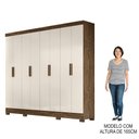 Ver imagem 5 de Guarda Roupa Casal 8 Portas 4 Gavetas 236cm Ágata M07 Castanho Wood/off White - Mpozenato
