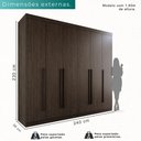 Ver imagem 3 de Guarda Roupa de Casal com 6 Portas de Bater 6 Gavetas 8 Prateleiras em Chapa de 15mm MDP Pintura UV