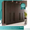Ver imagem 2 de Guarda Roupa de Casal com 6 Portas de Bater 6 Gavetas 8 Prateleiras em Chapa de 15mm MDP Pintura UV