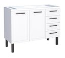 Ver imagem 1 de Gabinete / Balcão de Cozinha Ju em Aço para Pia de 1.20m 4 Gavetas e 2 Portas Cor Branco Cmax