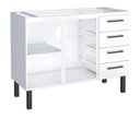 Ver imagem 2 de Gabinete / Balcão de Cozinha Ju em Aço para Pia de 1.20m 4 Gavetas e 2 Portas Cor Branco Cmax
