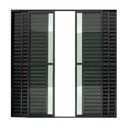 Ver imagem 1 de Porta Balcão de Correr com Veneziana de Alumínio Preto 6 Folhas CMC Classic - 2,10 (A) X 2,00 (L)