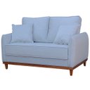 Ver imagem 3 de Sofa Sena 3 Lugares Base de Madeira para Sala Hotel Linho Creme