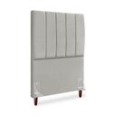 Ver imagem 2 de Cabeceira Estofada Solteiro Carla 90 Cm Suede Cinza-claro com Frames