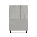 Ver imagem 1 de Cabeceira Estofada Solteiro Carla 90 Cm Suede Cinza-claro com Frames