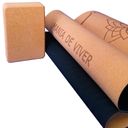 Ver imagem 1 de Tapete De Yoga Cortiça E Tpe + Bloco De Yoga Cortiça Natural Ecológico Veganismo Colchonete de