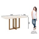 Ver imagem 2 de Mesa de Jantar Natalí 160 Cm Canto Reto com Vidro Nature Off White - Henn