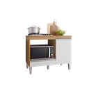 Ver imagem 2 de Balcão Cozinha para Cooktop e Forno Microondas Carla Amendoa Branco Ajl