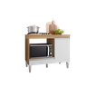 Balcão Cozinha para Cooktop e Forno Microondas Carla Amendoa Branco Ajl - 2