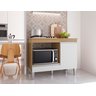 Balcão Cozinha para Cooktop e Forno Microondas Carla Amendoa Branco Ajl - 1