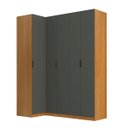 Ver imagem 6 de Guarda Roupa de Canto Reto 5 Portas MDF Altezza Clean Belmax:Freijó/Titânio