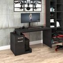 Ver imagem 1 de Mesa Gamer Escrivaninha com Gaveta Shark 1 Gaveta 140cm Preto Onix E Preto