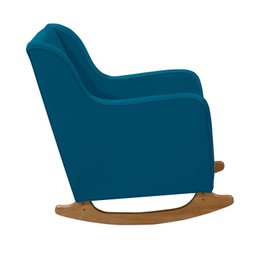 Poltrona de Amamentação com Balanço Veludo com Puff Aquila - 6