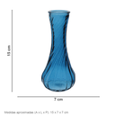 Ver mais imagens de Vaso Garrafa Decorativo de Vidro Azul 15x7x7cm Enfeite Sala Mesa Estante Flores