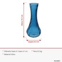 Ver imagem 5 de Vaso Garrafa Decorativo de Vidro Azul 15x7x7cm Enfeite Sala Mesa Estante Flores