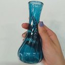 Ver imagem 2 de Vaso Garrafa Decorativo de Vidro Azul 15x7x7cm Enfeite Sala Mesa Estante Flores