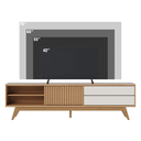 Ver imagem 4 de Bancada Viena C/ Portas e Compartimentos Sala de Estar P/ Tvs Freijo / Off White Matte