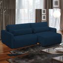 Ver imagem 2 de Sofá Retrátil Reclinável para Sala de Estar Living 210cm Sevilha F04 Veludo Azul - Lyam Decor