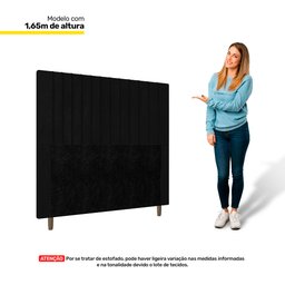 Cabeceira Cama Box Casal King Size Nala 195cm Corano Preto - Desk Design - 3 Cabeceira Cama Box Casal King Size Nala 195cm Corano Preto - Desk Design - 3