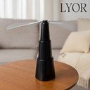 Ver imagem 2 de Ventilador de Mesa Repelente Retrátil Pequeno a Pilha 26x8cm Plástico Preto Lyor