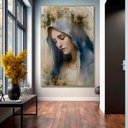 Ver imagem 1 de Quadro Decorativo Nossa Senhora Das Graças em Moldura Caixa Tacolado Moldura Trad 1cm Madeira Escura