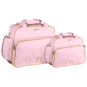 Kit Bolsas Maternidade Griff Baby Ursinho Rosa