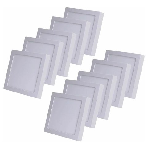 Kit 10 Painel 18W Plafon Sobrepor 22x22 Iluminação