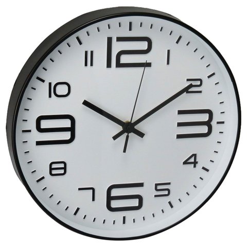 Relógio Decorativo de Plástico Preto 30x30x4cm Parede Mesa Decoração Sala