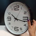 Ver imagem 6 de Relógio Decorativo de Plástico Preto 30x30x4cm Parede Mesa Decoração Sala